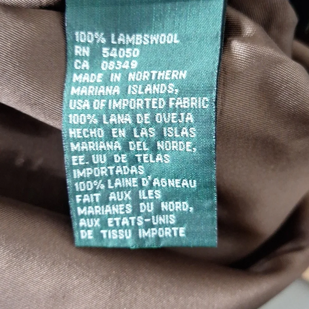 Lauren Ralph Lauren Quiet Luxury Beige Brown Lambswool Herringbone Coat Size 10 - Picture 11 of 12